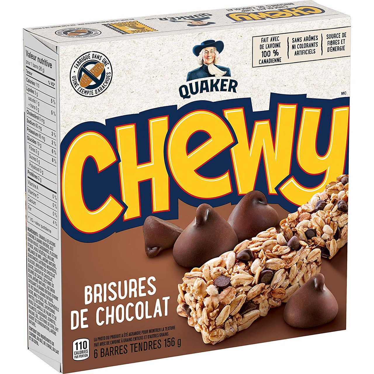 Quaker Chewy Chocolate Chip, 6 Bar Pack (Pack of 12) {Imported from Canada}
