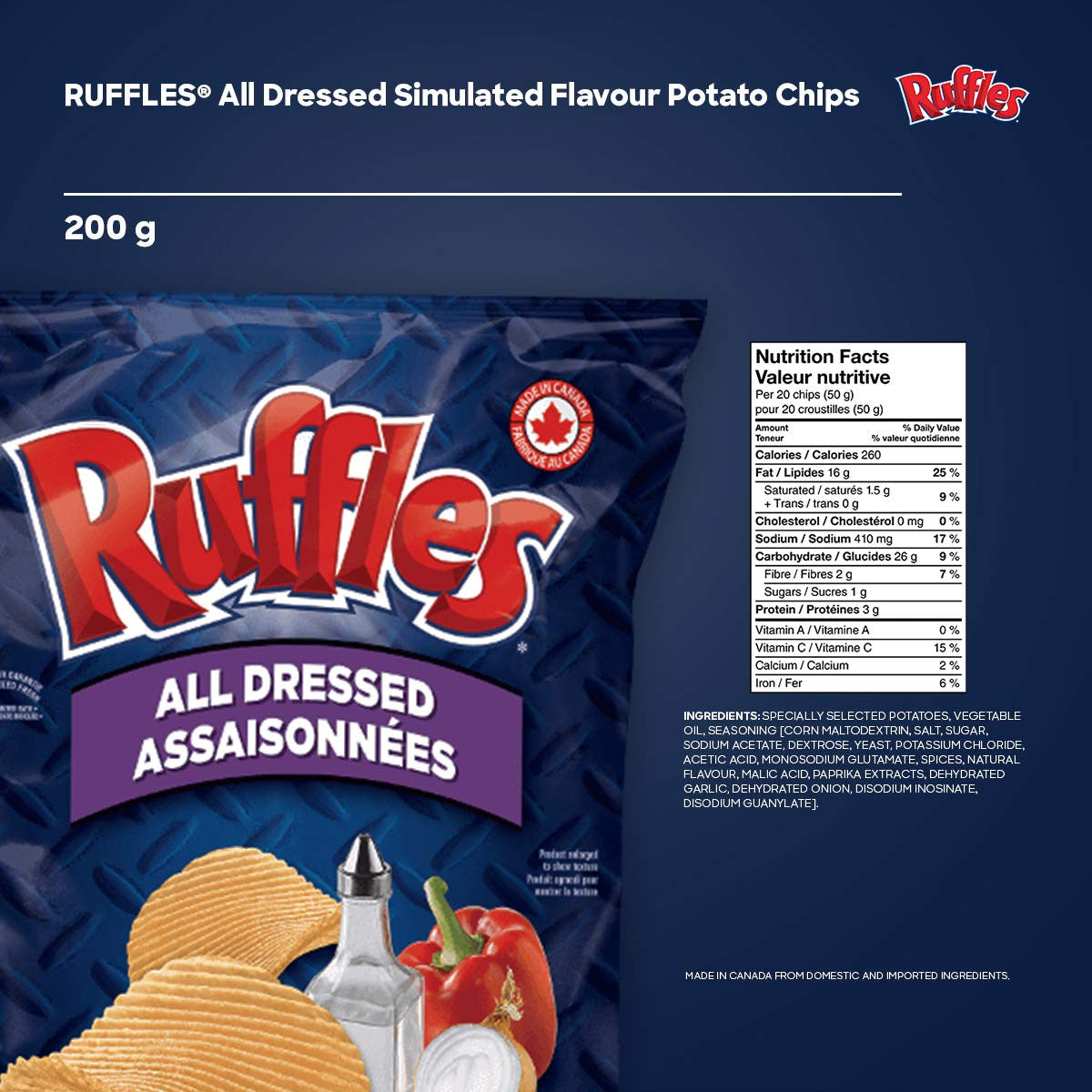 PepsiCo Frito Lay Family Fun Variety Pack Chips (3 Count), 720g/25.4 oz., {Imported from Canada}