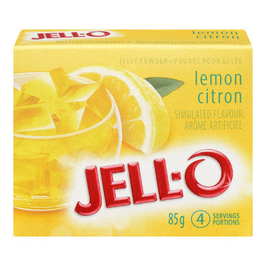 Jell-O Lemon Jelly Powder, Gelatin Mix 85g/3 oz., {Imported from Canada}