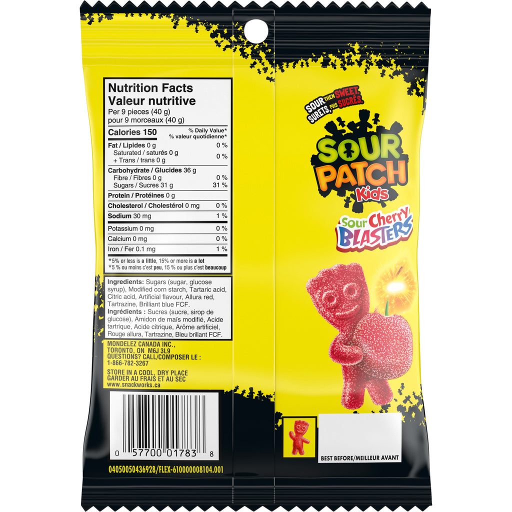 Maynards Sour Cherry Blasters Candy, 154g/5.4 oz. Bag