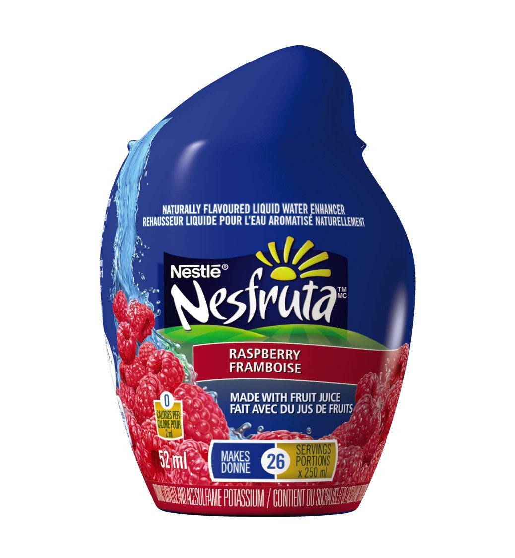 Nesfruta Liquid Water Enhancer, Raspberry Flavour, 52ml bottle (12ct.) (Imported from Canada)