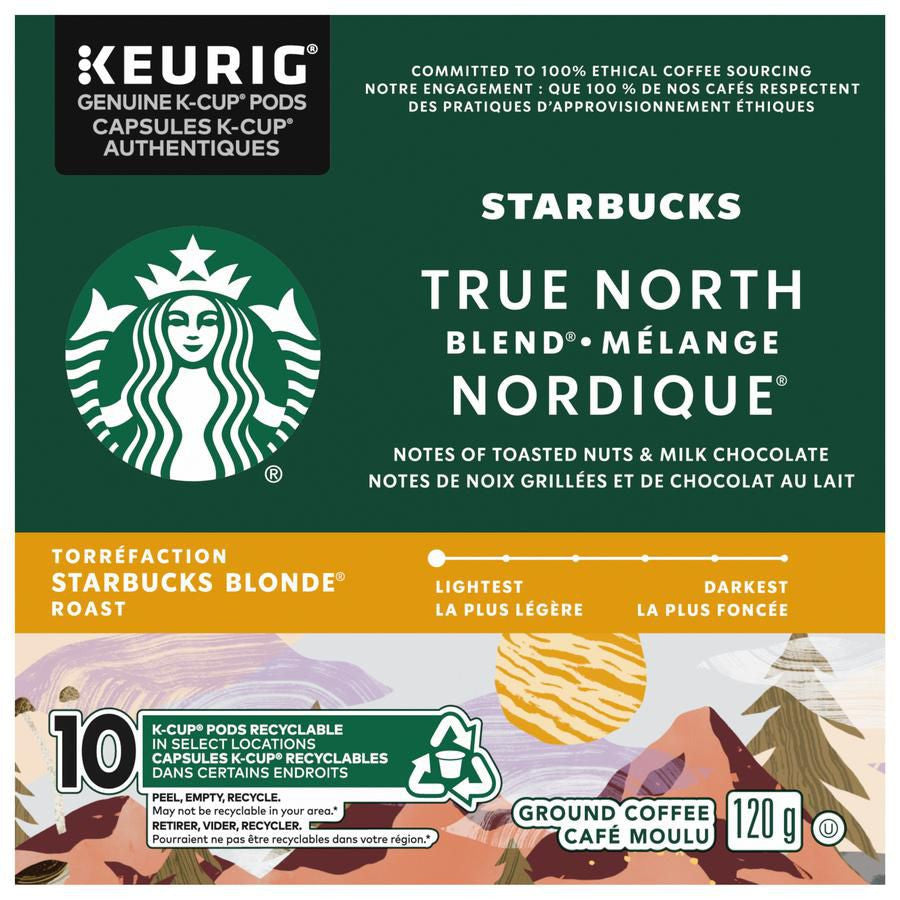 Starbucks True North Blend Blonde Roast Coffee, K-cup Pods, 10 count, 120g/4 oz. Box {Imported from Canada}