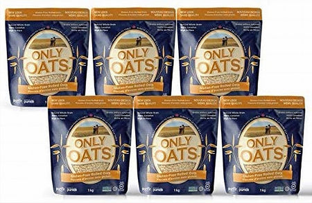 Only Oats, Gluten Free, Pure Whole Grain Rolled Oats, 1Kg/35.27oz., (6 Pack) {Imported from Canada}