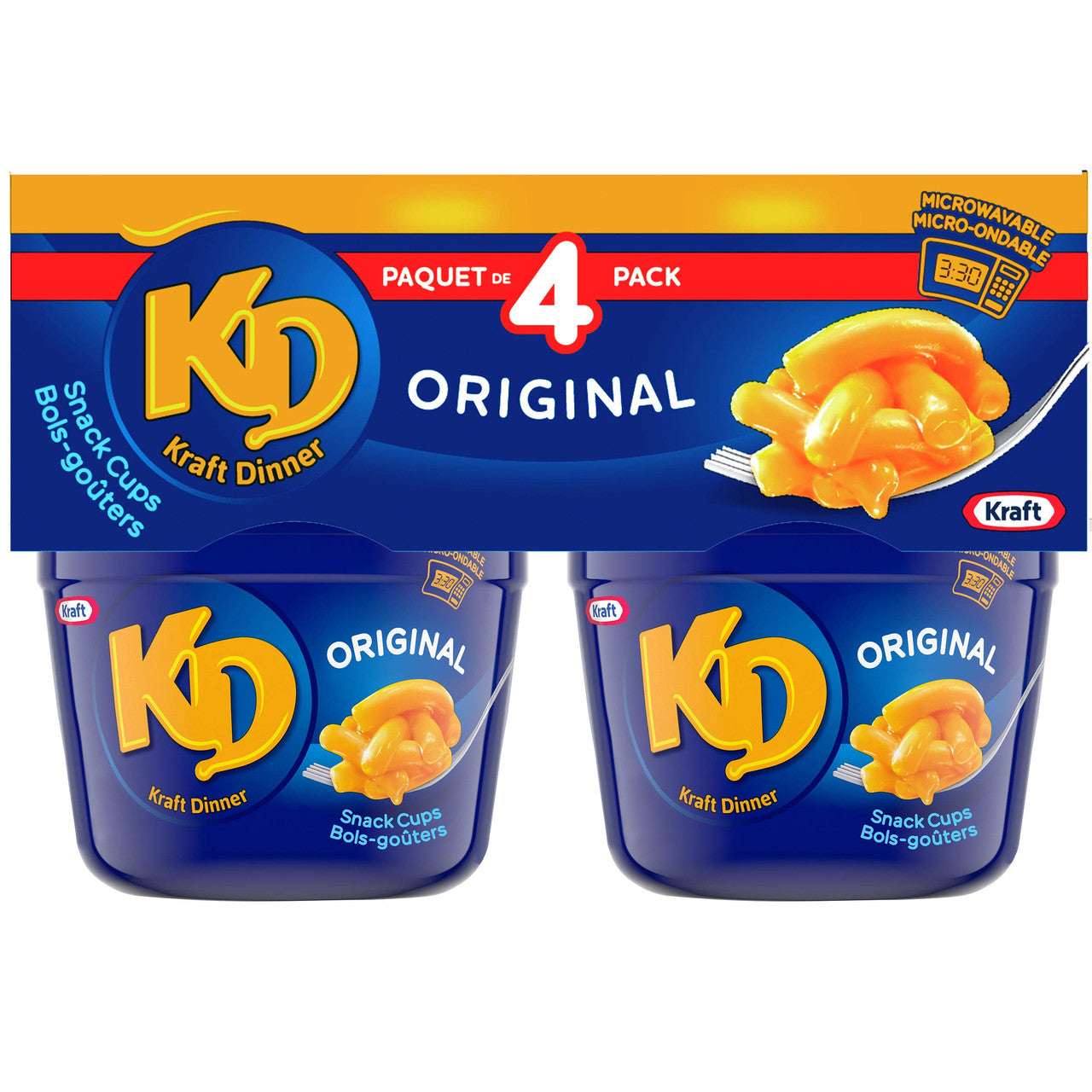 Kraft Dinner Snack Cups Original Macaroni & Cheese, 24 Pack (6 Boxes of 4 Cups) {Imported from Canada}