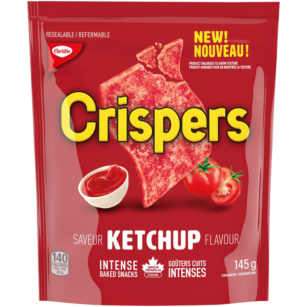 Christie Crispers Ketchup Crackers, 145g/5.1 Ounce, Bag, (12 Pack) {Imported from Canada}