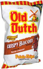 Old Dutch Crispy Bacon Flavoured Potato Chips 255g/9 oz., {Imported from Canada}