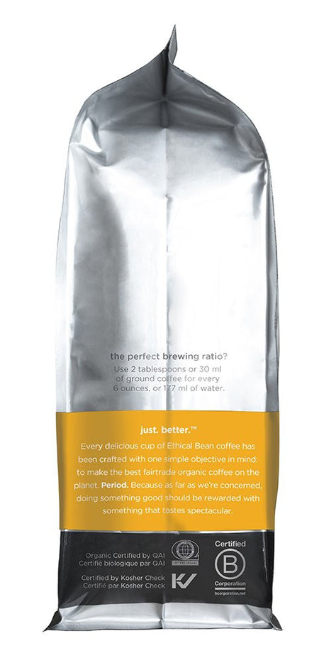 Ethical Bean Coffee Sweet Espresso: Medium Dark Roast Whole Bean, 340g/12oz. (6 pack)