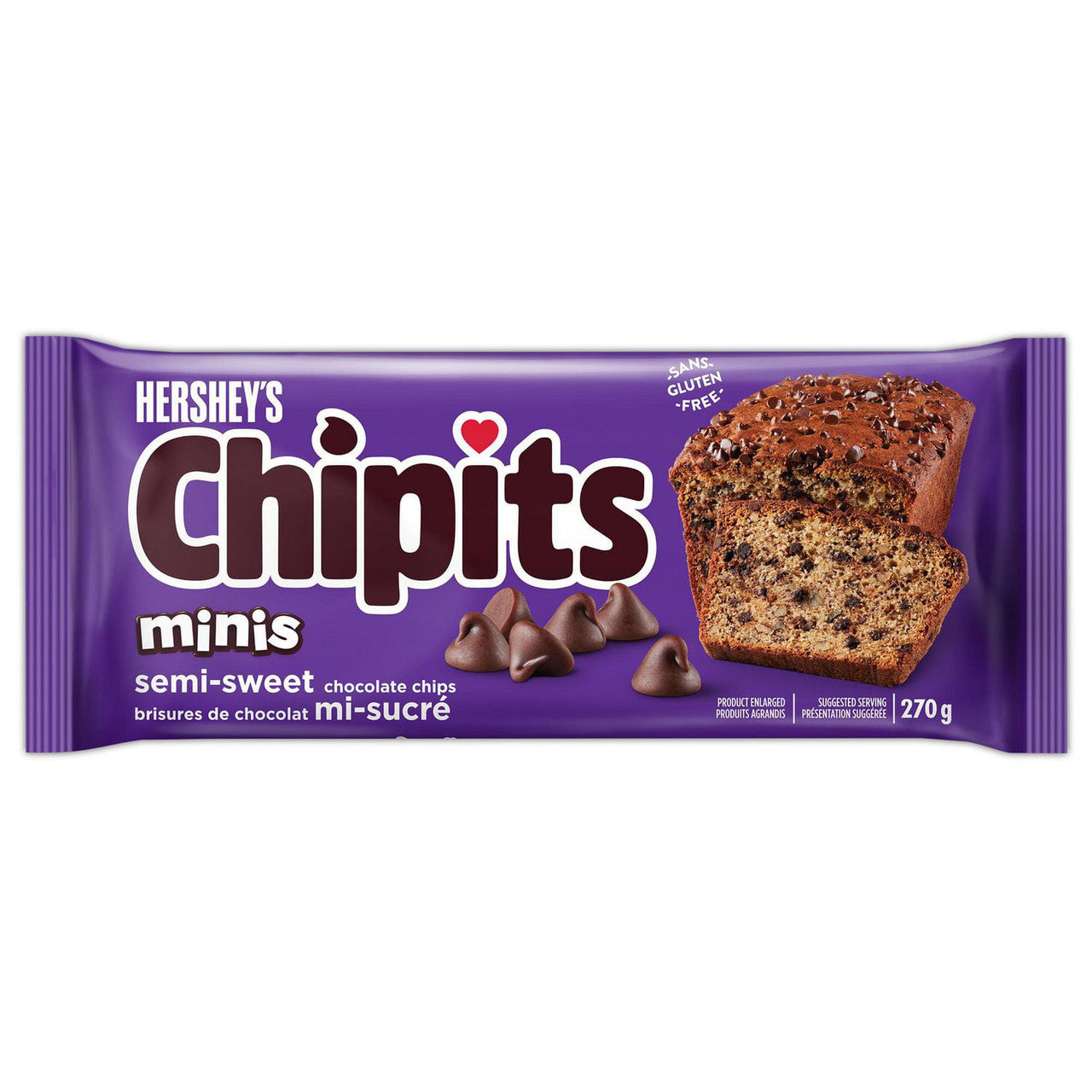 Hershey's Chipits Minis Semi-sweet Chocolate Chips Baking Chips, 270g/9.45 oz., {Imported from Canada}