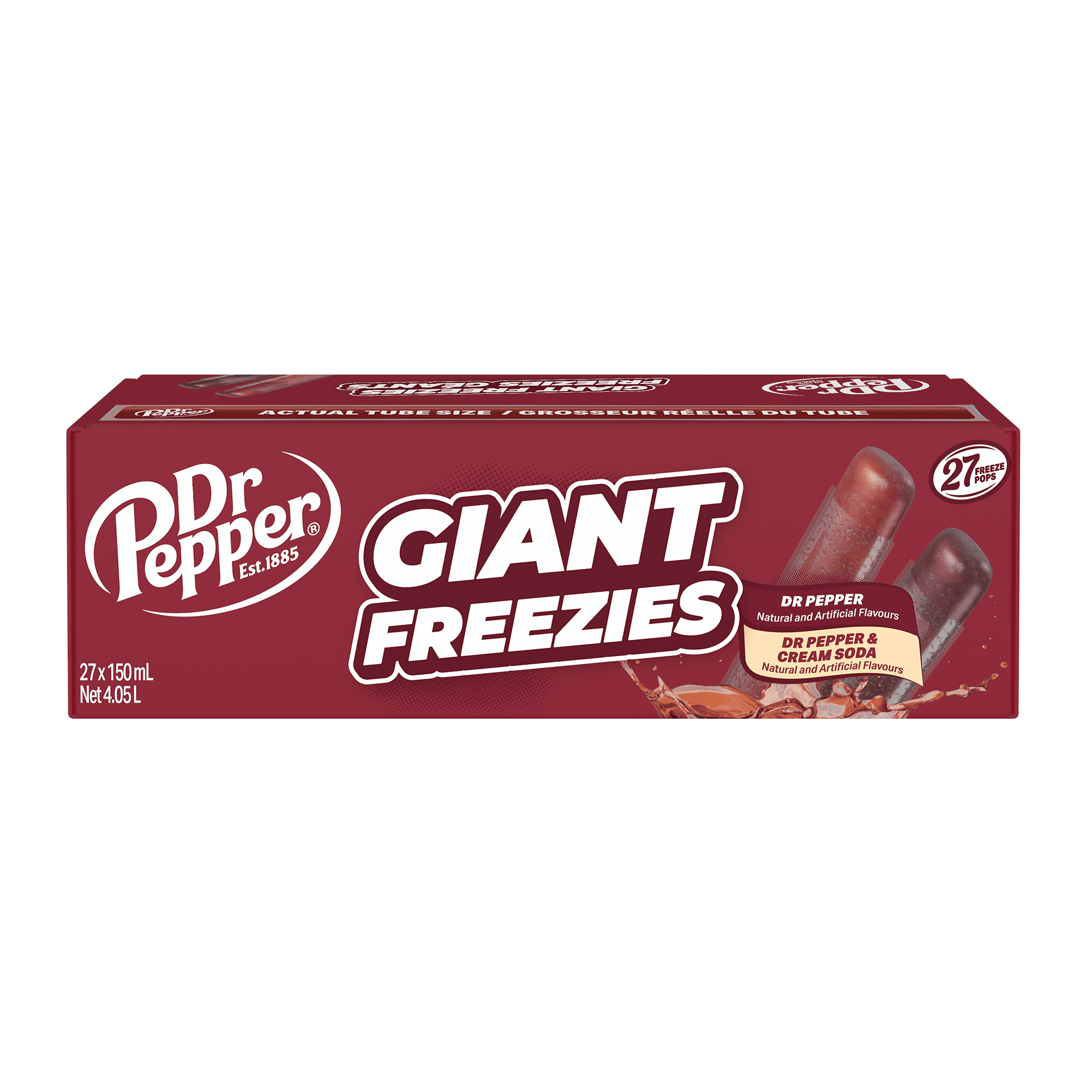 Dr Pepper Giant Freeze Pops, 27 x 150ml/5.25 fl. oz. Bars - Front