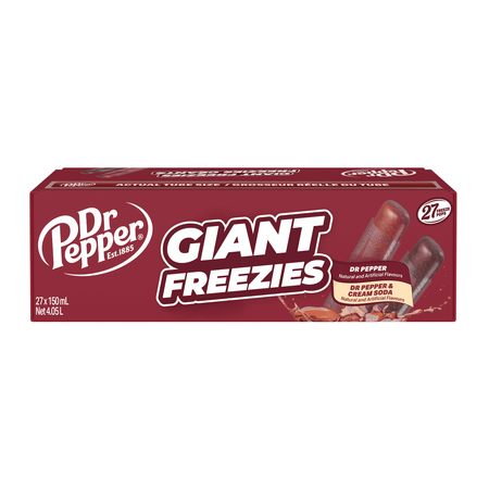 Dr Pepper Giant Freeze Pops, 27 x 150ml/5.25 fl. oz. Bars - Front