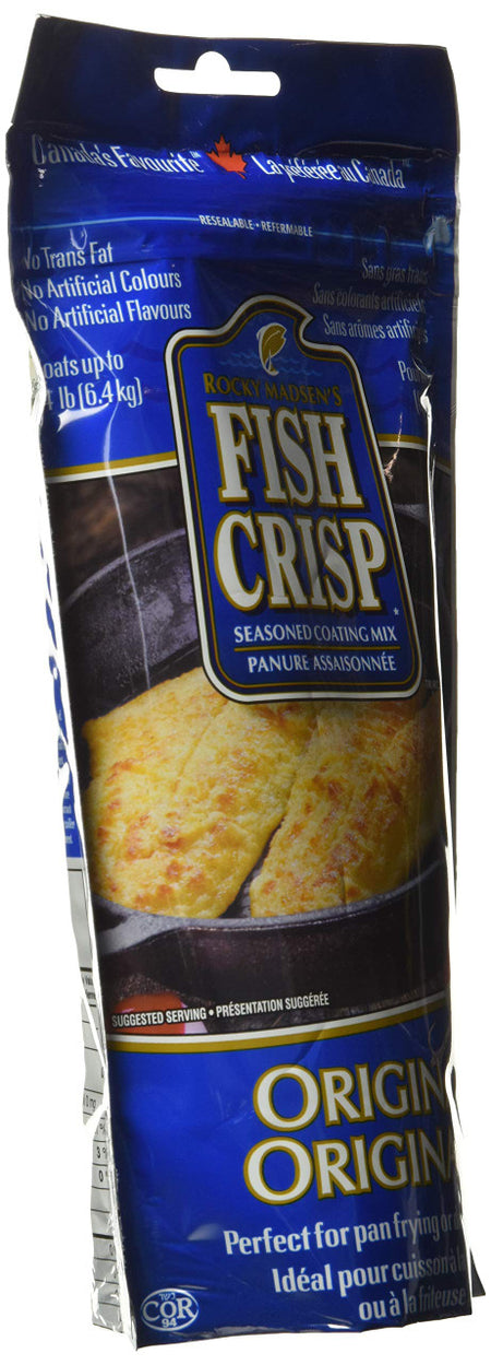 Rocky Madsen's Fish Crisp, Seasoned Coating Mix, Original, 340g/12 oz.,Bag., (6 Pack) {Imported from Canada}