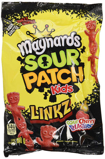 Maynards Linkz, Sour Cherry Blasters Gummy Candy, 180g/6.3oz, 12ct {Imported from Canada}