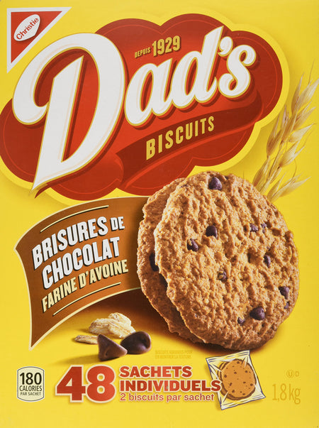 Christie Dad's Oatmeal Chocolate Chip Cookies 48ct, 1.8kg/4lb. box{Imported from Canada}