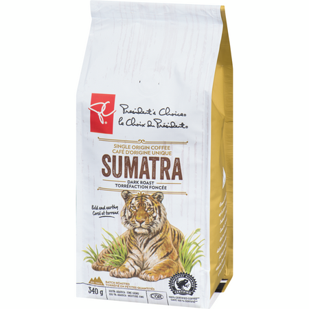PC 100% Sumatran Dark Roast Coffee 340g/12 oz {Imported from Canada}