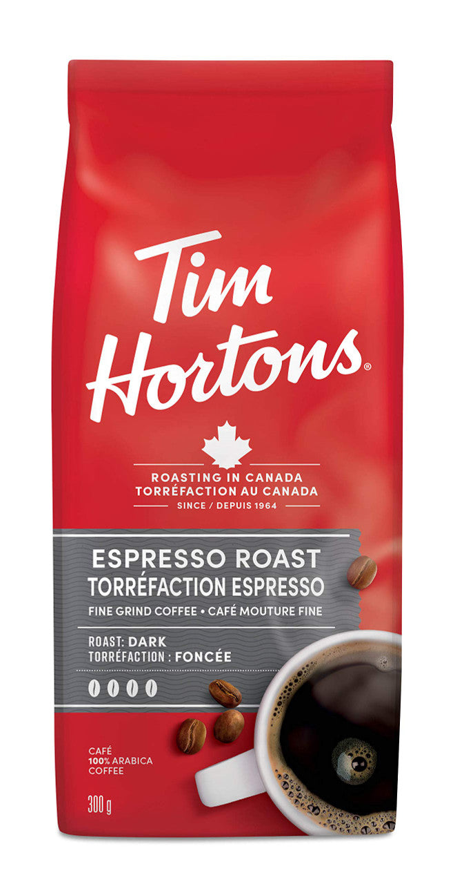Tim Hortons Espresso, Fine Grind Coffee, 300g/10.6oz, {Imported from Canada}