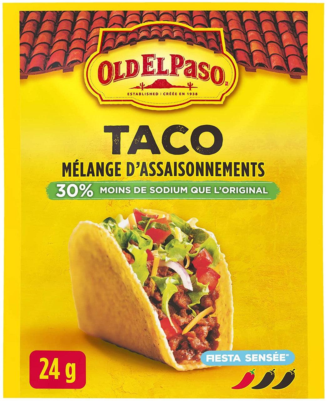 Old El Paso Smart Fiesta Reduced Sodium Taco Seasoning Mix, 24g/0.8 oz., {Imported from Canada}