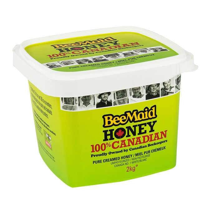 Bee Maid Creamed Honey,  2 Kilograms/4.4 Pounds {Imported from Canada}