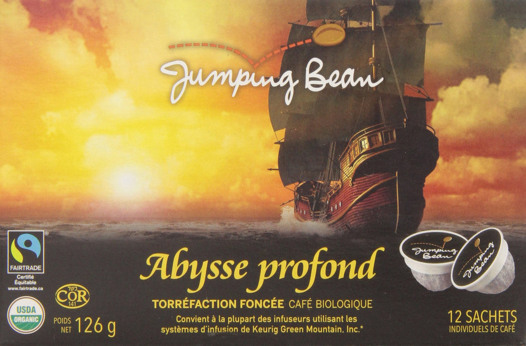 Jumping Bean Deep Water Dark Coffee, 12 Count {Imported from Canada}