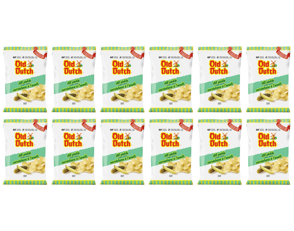 Old Dutch Potato Chips, Dill Pickle, 40g/1.4 oz., (12 Pack) {Imported from Canada}