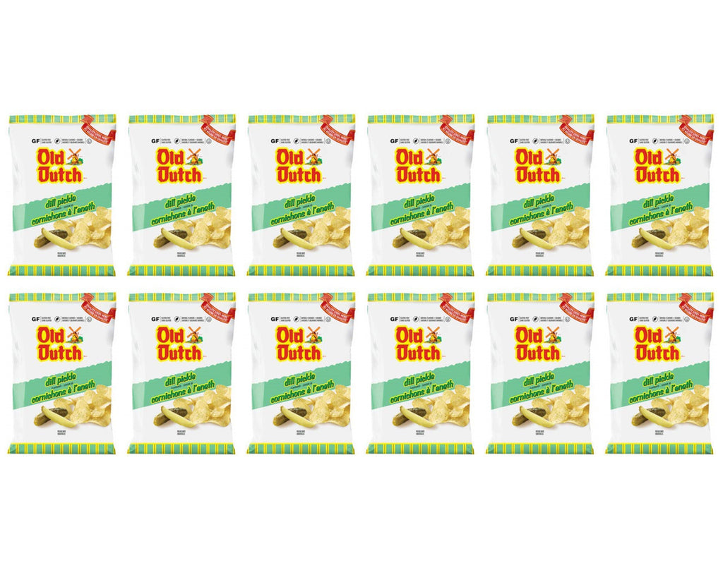 Old Dutch Potato Chips, Dill Pickle, 40g/1.4 oz., (12 Pack) {Imported from Canada}