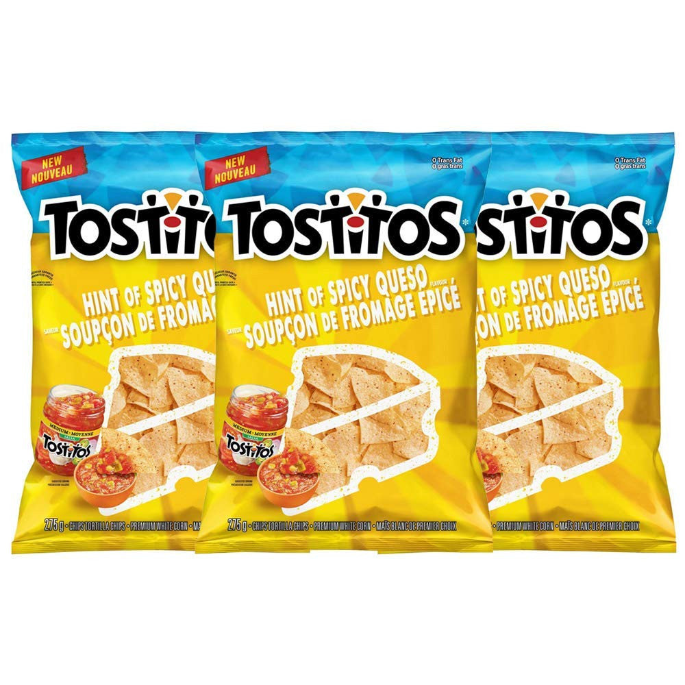 Tostitos Hint of Spicy Queso Tortilla Chips 275g/9.7oz, 3-Pack {Imported from Canada}