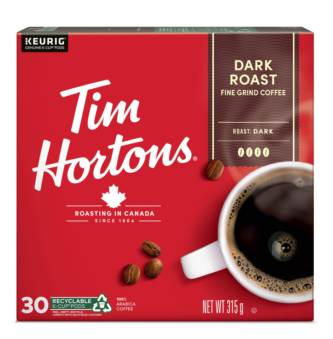 Tim Hortons K-cup Dark Roast Coffee (30pk) - {Imported from Canada}