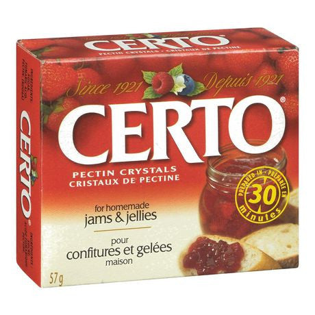 CERTO Pectin Crystals for Jams and Preserves, 57g/2oz., {Imported from Canada}