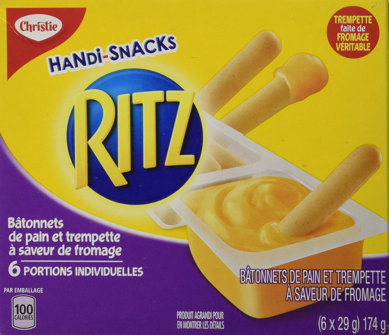 Christie Handi-Snacks Ritz Breadsticks & cheese (6 X 29g) 174g/6.1 oz {Imported from Canada}