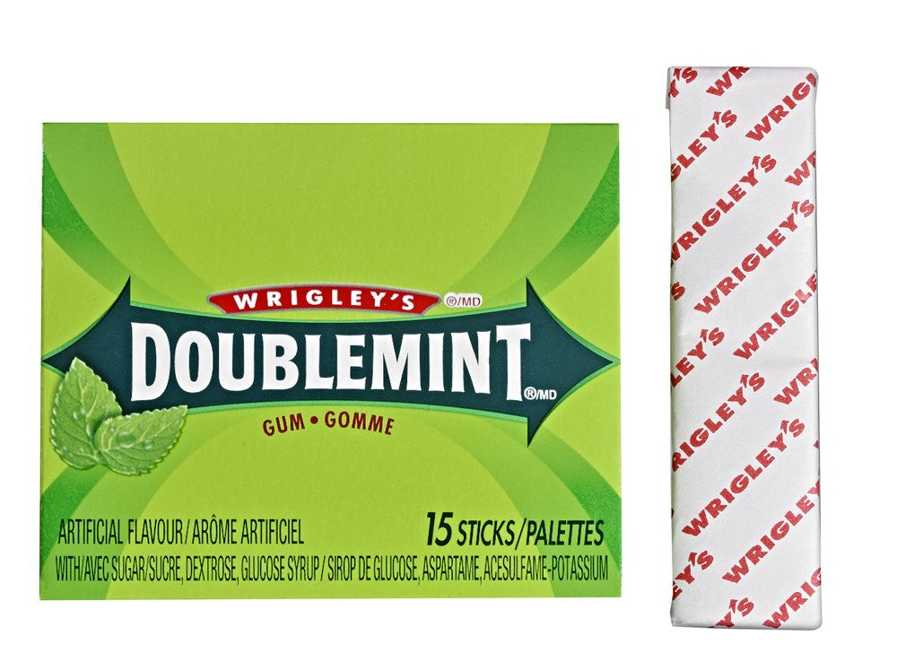 Wrigley's Doublemint Gum, 10ct/15 Sticks per pack, {Imported from Canada}