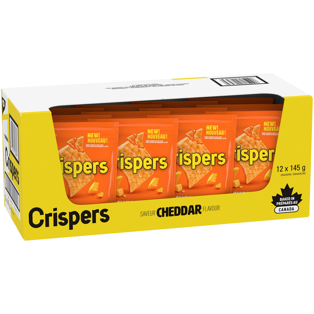 Christie Crispers, Cheddar Crackers, 145g/5.1 Ounce, (12 Pack), {Imported from Canada}