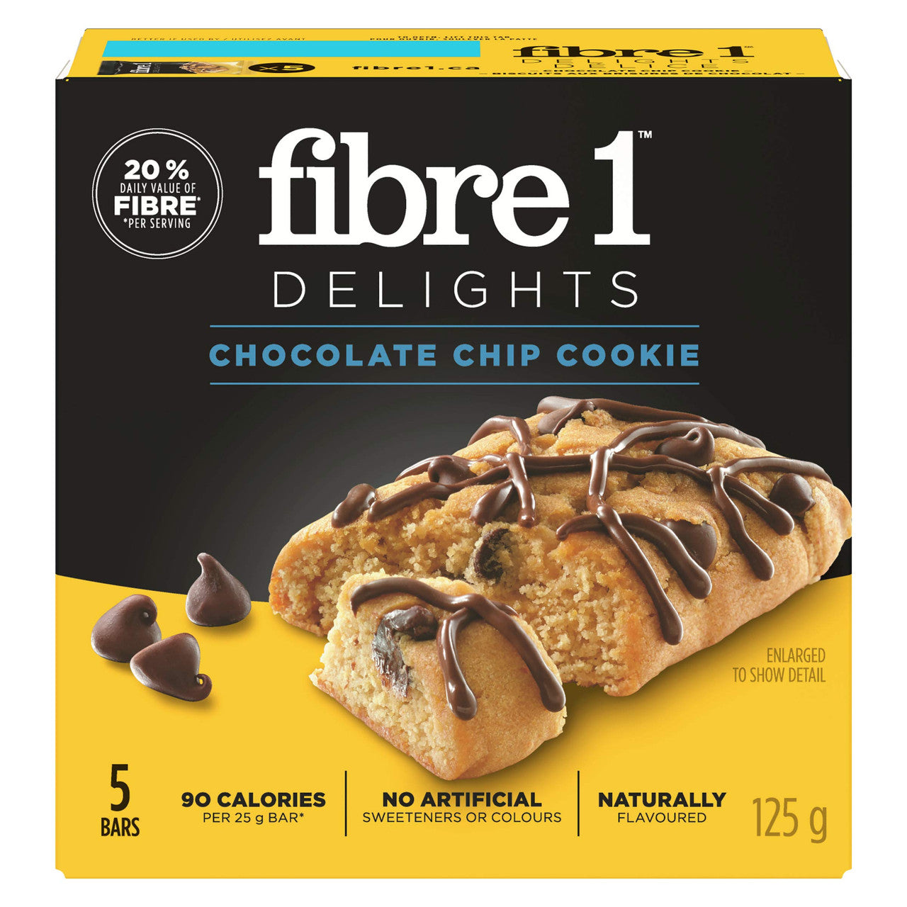 Fibre 1, Delights Chocolate Chip Cookie, 5ct, 125g/4.4oz., {Imported from Canada}