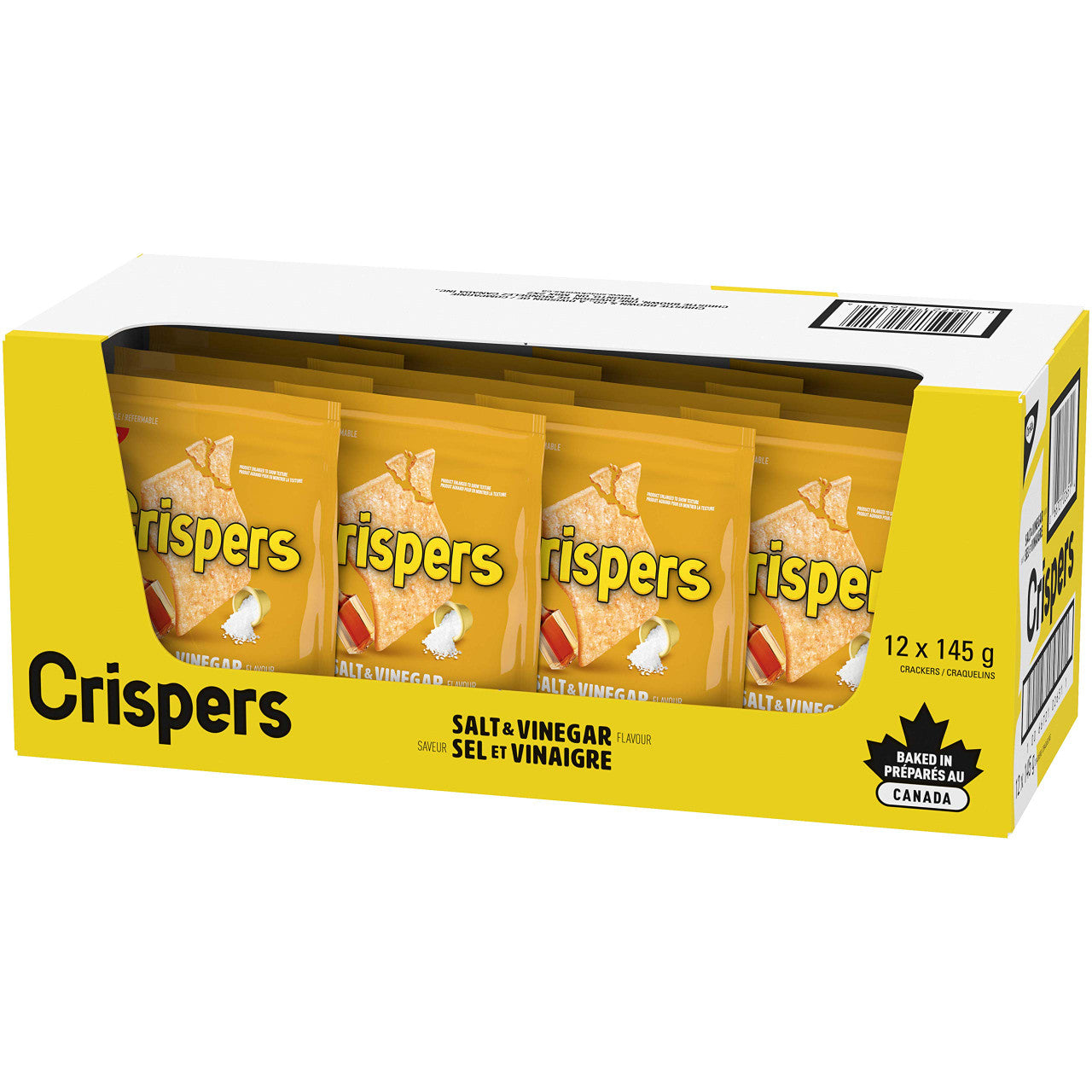Christie Crispers, Salt & Vinegar Crackers, 145g/5.1 Ounce, (12 Pack), {Imported from Canada}