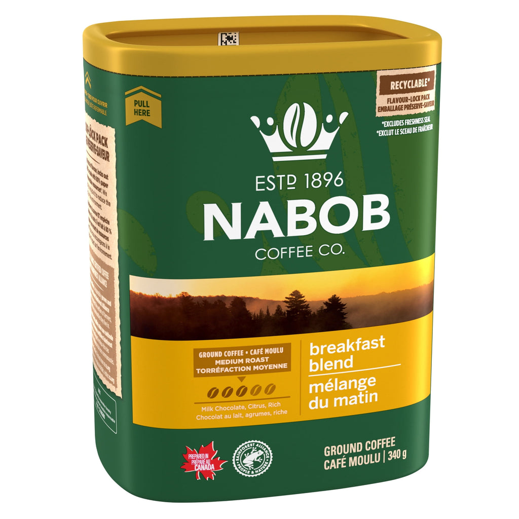 NABOB Breakfast Blend Medium Ground Coffee, 340g/11.9 oz