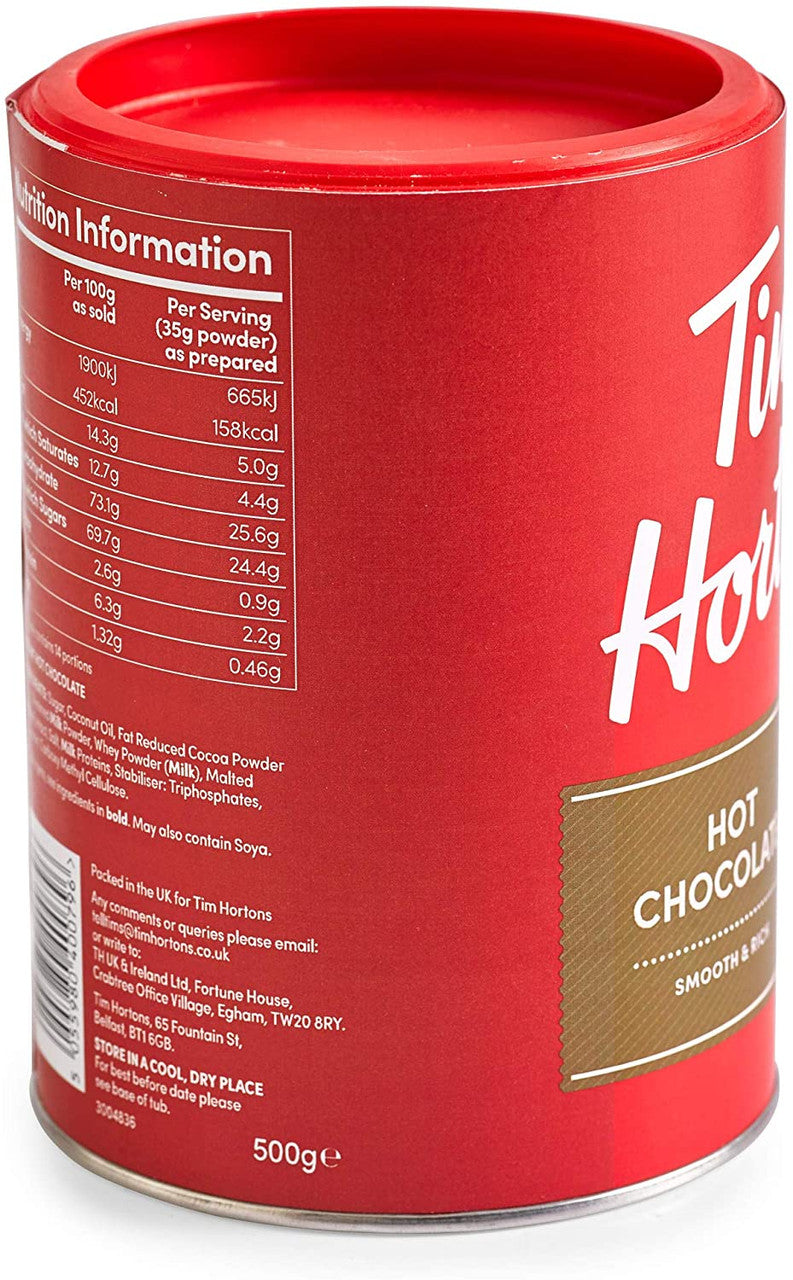 Tim Hortons Hot Chocolate - Rich and Delicious, 500g/17.6oz, (4pk) {Imported from Canada}
