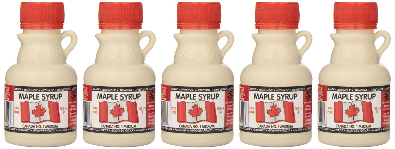 L B Maple Treat 300ml/10.14 oz., Plastic Jug #1 Medium Maple Syrup,100ml x 3
