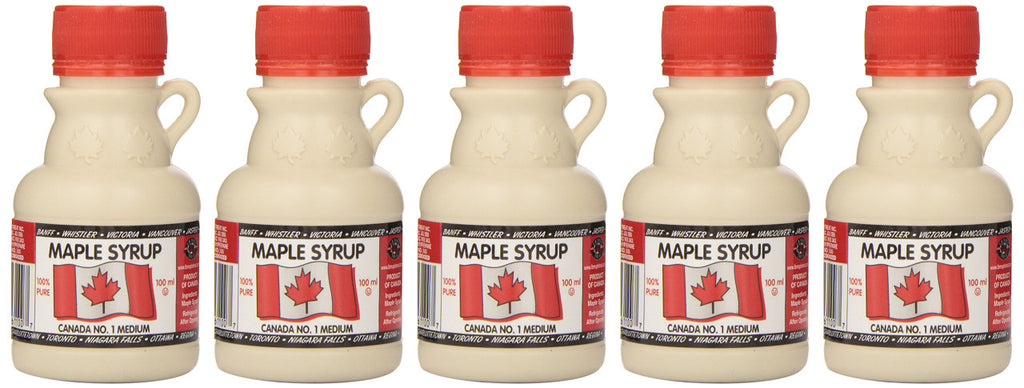 L B Maple Treat 300ml/10.14 oz., Plastic Jug #1 Medium Maple Syrup,100ml x 3