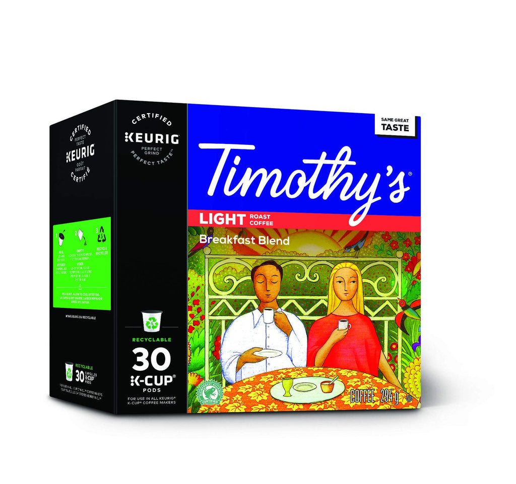 Timothy`s World Coffee Breakfast Blend 30 K-Cups {Imported from Canada}