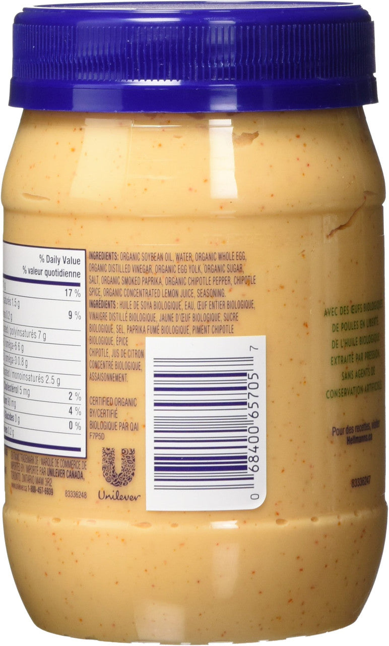 Hellmann's Organic Spicy Chipotle Mayonnaise, 443ml/15 oz., {Canadian}