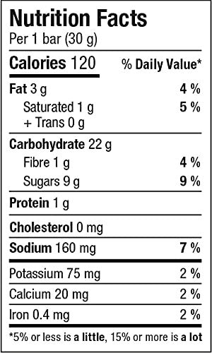 Tim Hortons Salted Caramel Granola Bars, Peanut Free, 5 Count, {Imported from Canada}