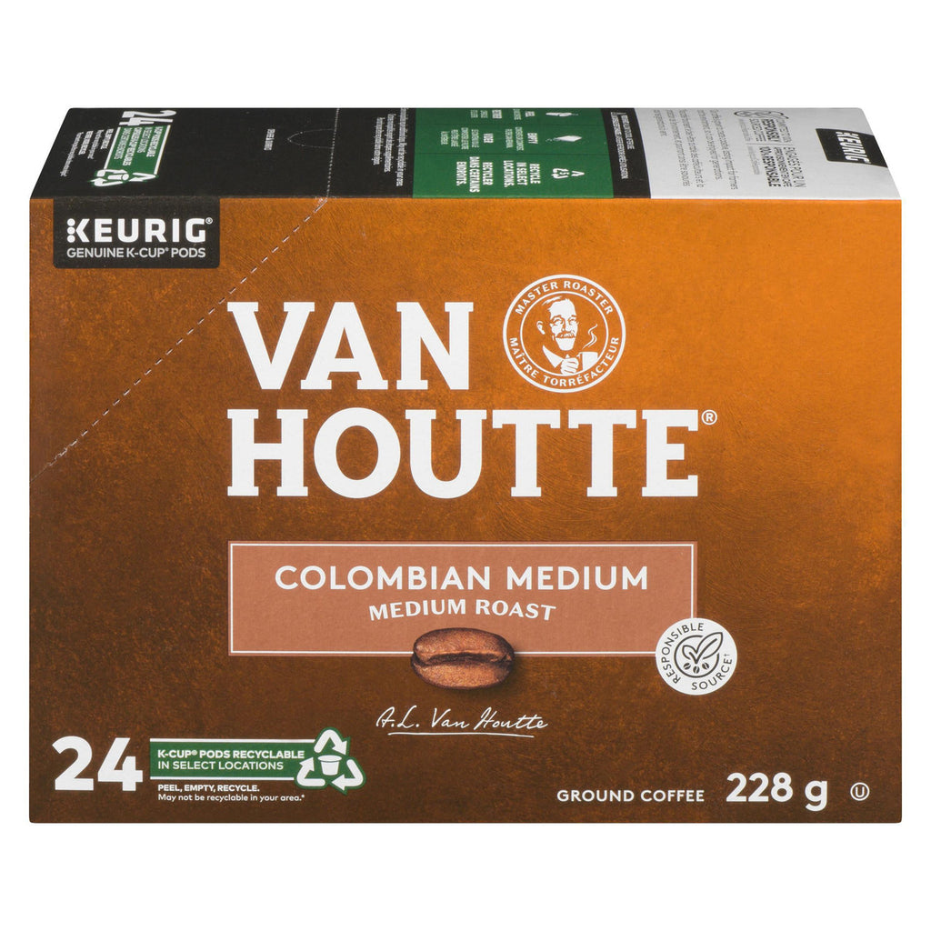 Van Houtte Colombian Medium Roast Coffee, 24 K-cups {Imported from Canada}