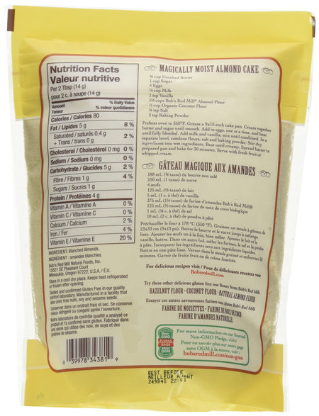 BOB'S RED MILL Flour Almond Meal, 453g/16 oz., {Imported from Canada}