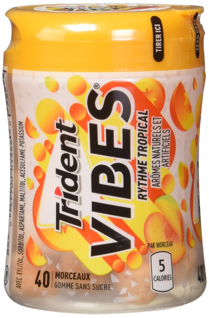 Trident Vibes Tropical Beat, 40-Piece Bottle, 6 Count, {Imported from Canada}