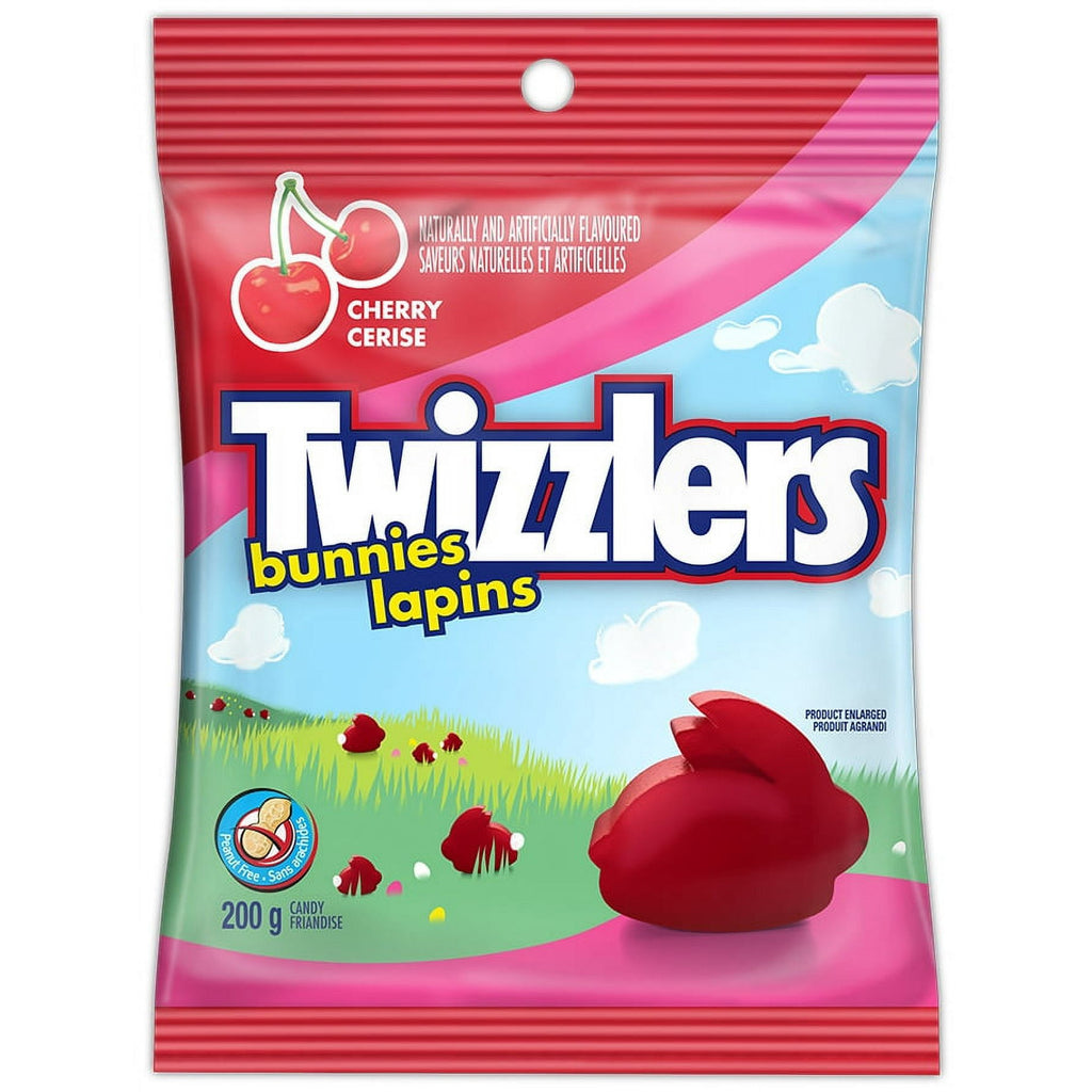 Twizzlers Cherry Flavored Bunnies Gummies, 200g/7.1 oz. - Front Of Bag