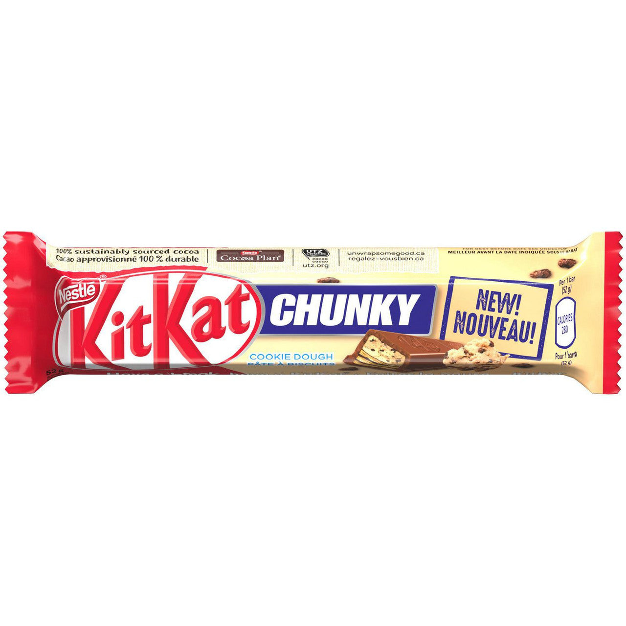 NESTLE KITKAT CHUNKY Cookie Dough Wafer Bar, 52g/1.8 oz., {Imported from Canada}