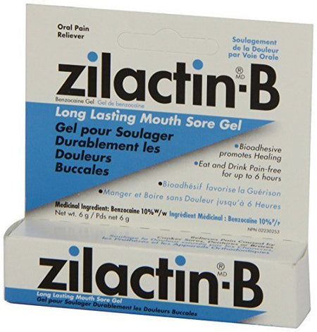 Zilactin-B Lasting Mouth Sore Gel 6g {Imported from Canada}