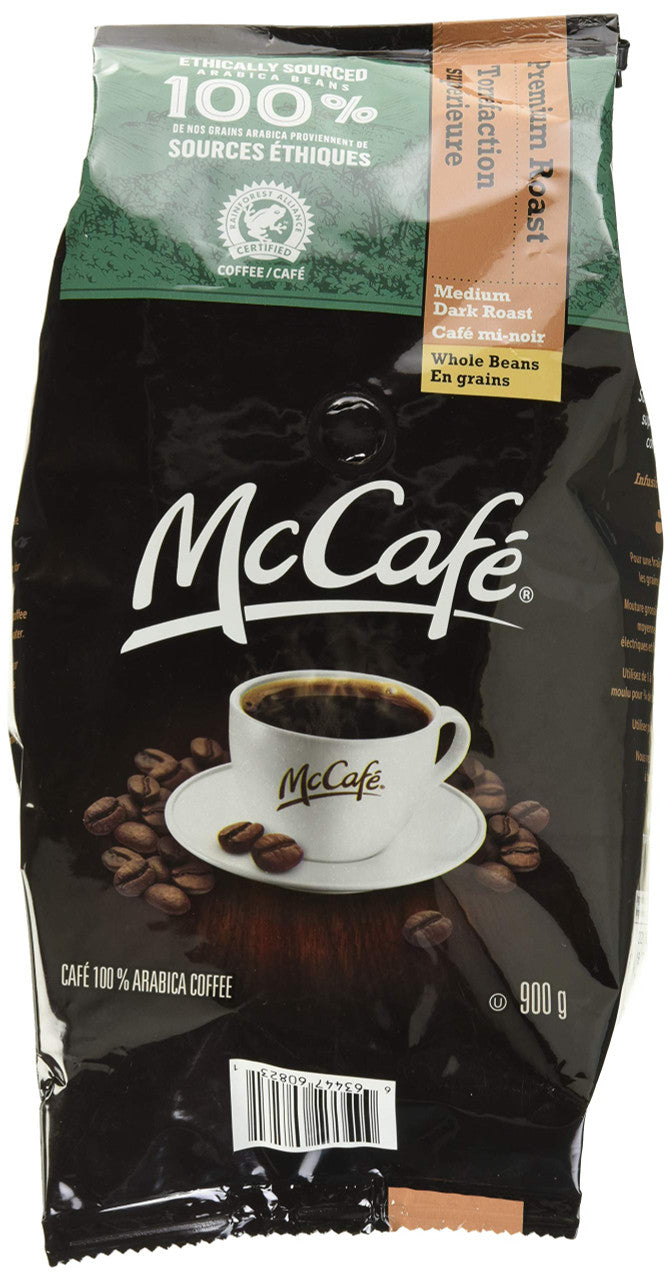 McCafe Medium Dark Premium Roast Whole Beans, 900g/31.7 oz., {Imported from Canada}