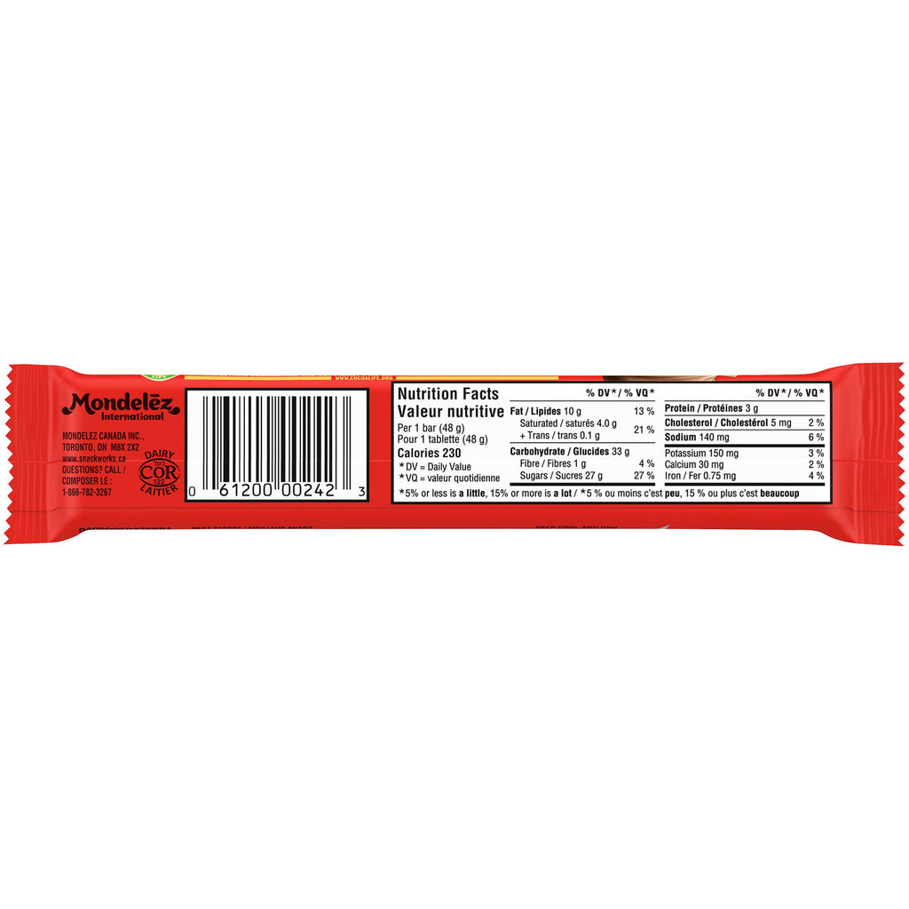 Crispy Crunch Chocolate BAR 24pk (48g Per Pack) Made in Canada