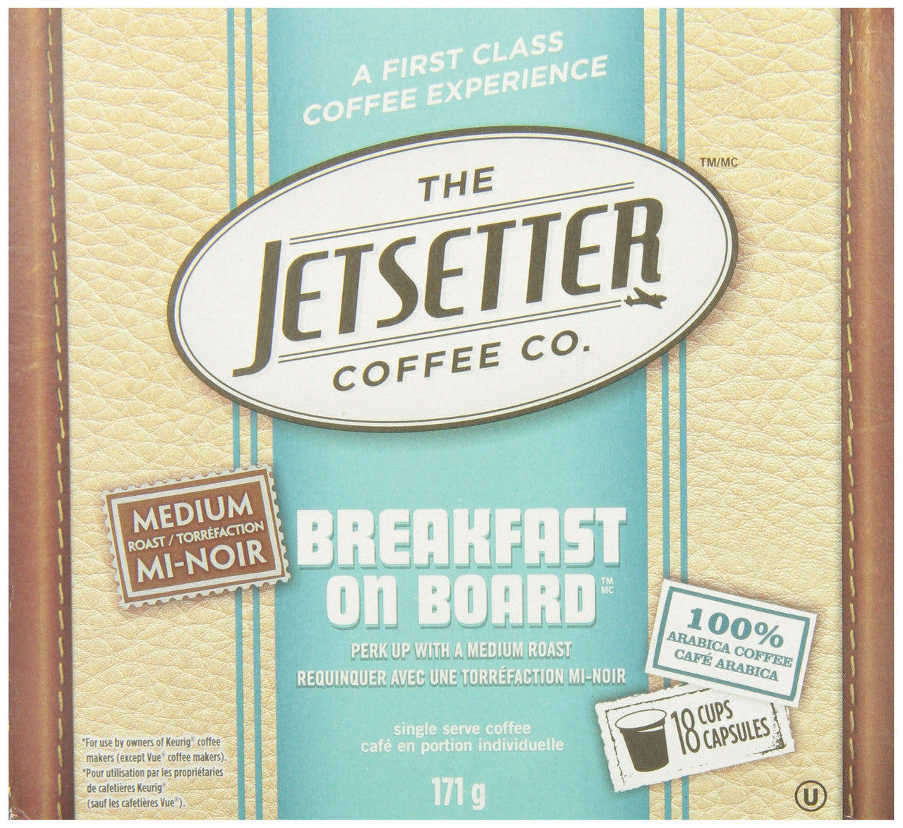 The Jetsetter Coffee, Breakfast on Board, 18ct, 171g Keurig {Imported from Canada}