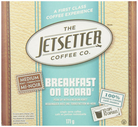 The Jetsetter Coffee, Breakfast on Board, 18ct, 171g Keurig {Imported from Canada}