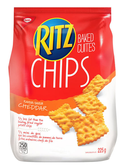 Ritz Baked Chips Cheddar Flavour, 225g/7.9oz, (Imported from Canada)